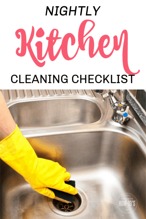 Lista de verificación de limpieza nocturna de la cocina