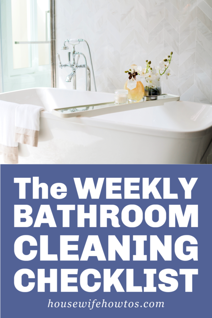 La lista de verificación de la rutina semanal de limpieza del baño